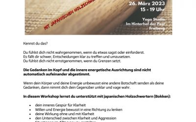 ForschungsRaum Freiberg, Dein innerer Krieger. Deine innere Kriegerin. 26.03.23